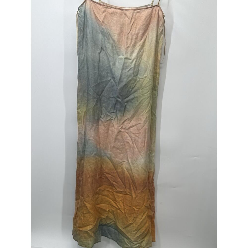 Staud Multicolored Laura Linen Dress Size M with Hole and Fabric Pull - Picture 3 of 12